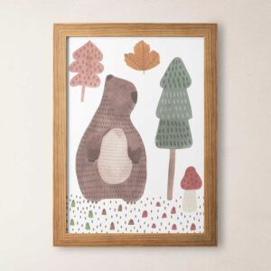 Lámina animalitos oso pardo