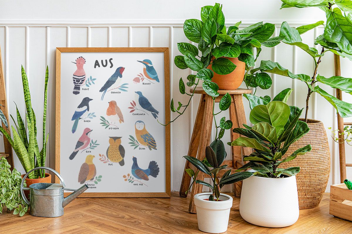 Póster A2 pájaros