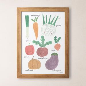 Lámina educativa con verduras