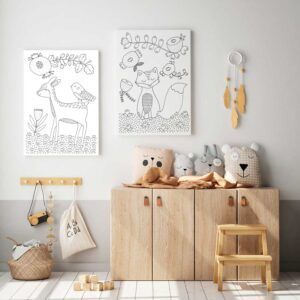 Láminas para pintar, animales del bosque